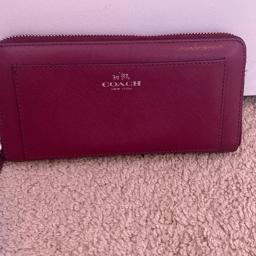coach wallet wine red